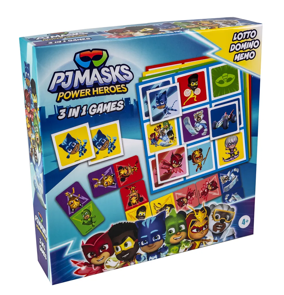 Tactic Peppa Pig PJ Masks 3 in 1 Lotto, Domino, Memo 15 min Juego de mesa Multigénero