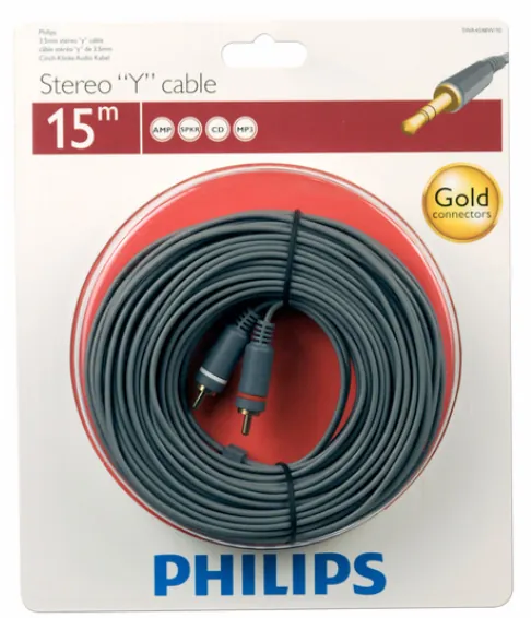 Philips SWA4548W/10 cable de audio 15 m 3,5mm 2 x RCA Gris