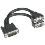C2G 9in LFH-59 (DMS-59) Male to 2 VGA Female Cable Negro
