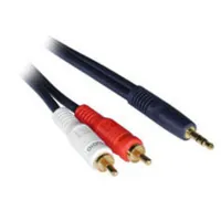 C2G 3ft Velocity™ 3.5mm Stereo M / Dual RCA M Y-Cable cable de audio 0,91 m 3,5mm 2 x RCA Azul