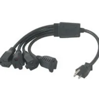 C2G 14in 1-to-4 18 AWG Power Cord Splitter (4 NEMA 5-15R -> 1 NEMA 5-15P) Negro 0,35 m