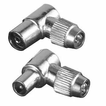 Hama Antenna Male Plug / Female Jack, Coaxial, 90", Plug-in Type, Metal Plata