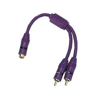 Hama Y Adapter, RCA, socket - 2 plugs, violet cable de audio 0,2 m