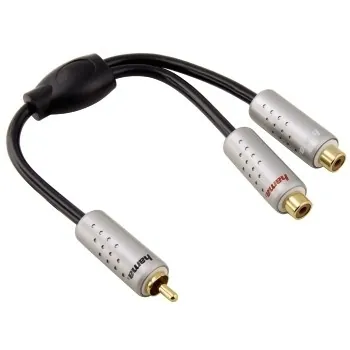 Hama Y Adapter "Cartec Black" cable de audio RCA Negro