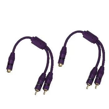 Hama Y-Adapter, 1 RCA (phono) Socket - 2 RCA Plugs, violet cable de audio 0,2 m 2 x RCA Gris, Violeta