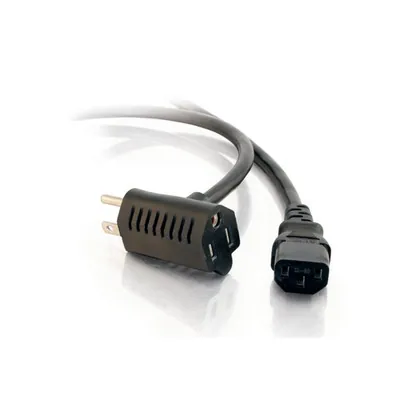 C2G 3ft Universal 16 AWG Power Cord w/ Extra Outlet (IEC320C13 to NEMA 5-15P) Negro 0,9 m