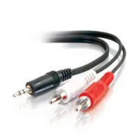 C2G 6in 3.5mm Stereo M / RCA M Y-Cable cable de audio 0,15 m 3,5mm 2 x RCA Negro