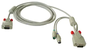 Lindy Combined KVM cable, 2m cable para video, teclado y ratón (kvm) Gris