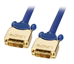 Lindy DVI-D Single Link, 15m cable DVI Azul
