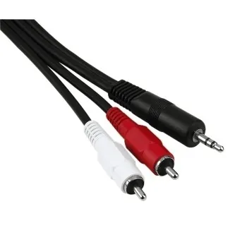Hama Audio Cable, 2 RCA/3.5 mm, 0.5m cable de audio 0,5 m Negro