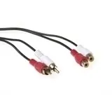 ACT 2 x RCA M / 2 x RCA F 15.0m cable de audio 15 m Negro