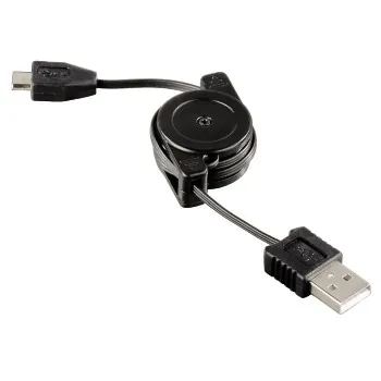 Hama Roll-Up Charging Cable cable USB Negro