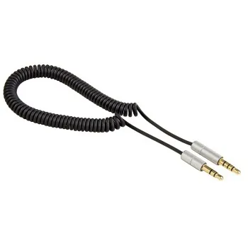 Hama "AluLine" Coiled Cord, 3.5 mm jack, 0.26 m cable de audio 0,26 m 3,5mm Negro