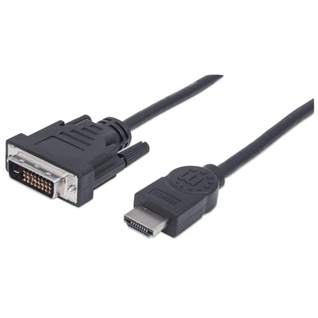 Manhattan 372503 adaptador de cable de vídeo 1,8 m HDMI tipo A (Estándar) DVI-D Negro