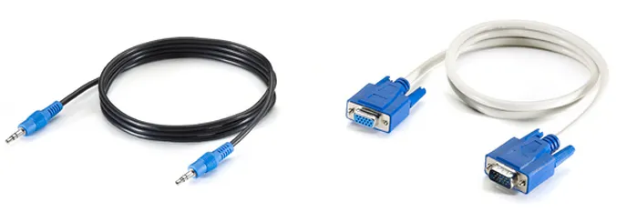LevelOne AVC-0010 adaptador de cable de vídeo 1 m VGA (D-Sub) + 3,5mm Negro, Azul, Blanco