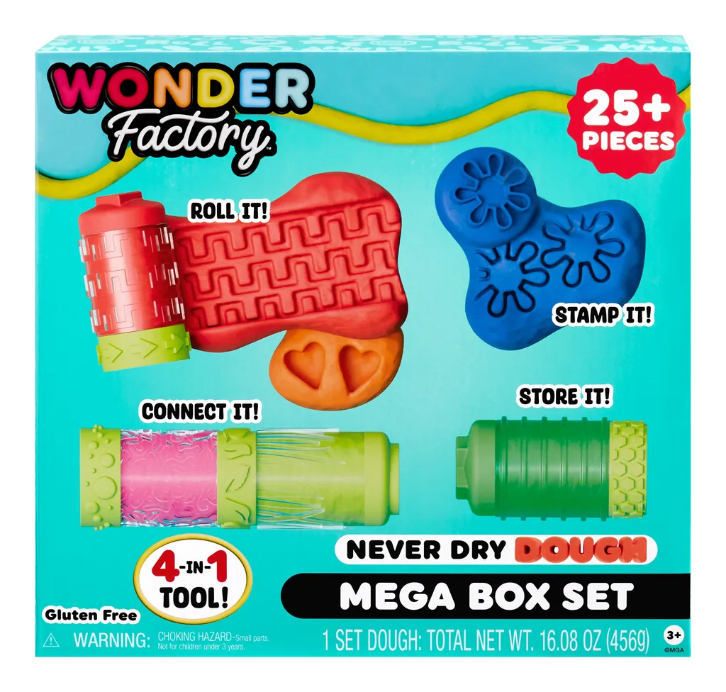 [595137] MGA Entertainment Wonder Factory Never Dry Dough Mega Box Set Pasta para modelar 456 g Multicolor 8 pieza(s)